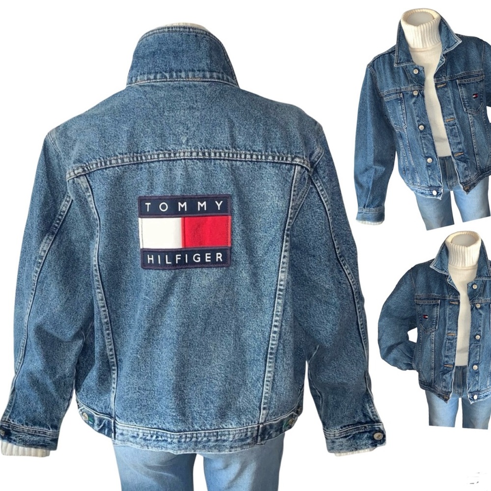 Vintage Tommy Hilfiger Big Flag Logo Denim Jacket